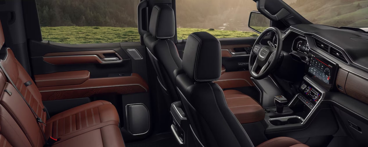 2026 GMC sierra Design: Interior Jet Black & Clove Porous Natural Leather Sheet