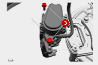Removal of rear disk brake pad