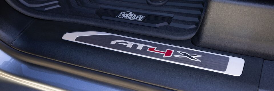 Close-up of the AT4X Badging on the GMC Sierra Truck