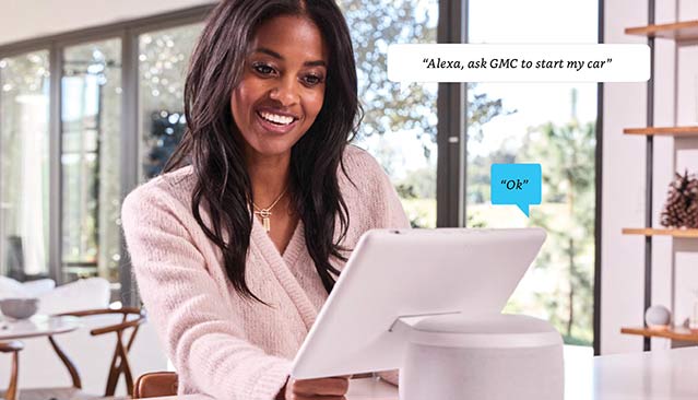 GMC Driver Using Amazon Alexa Built-In