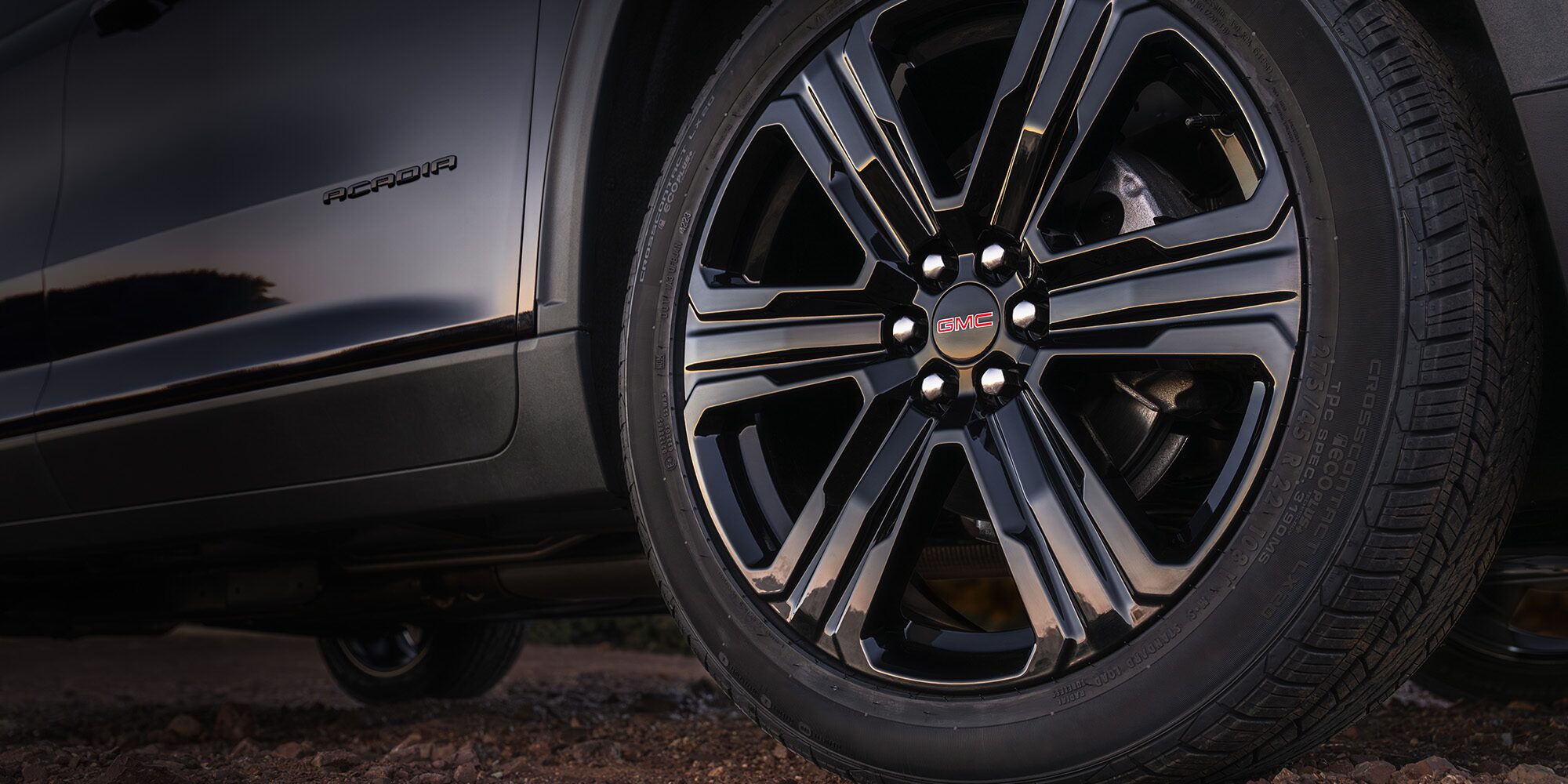 Close-up of a Black Tire on a Black Vehicle