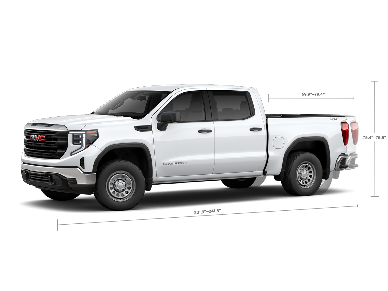 Side Profile View of the 2025 GMC Sierra 1500 Pickup Truck with a Crew Cab