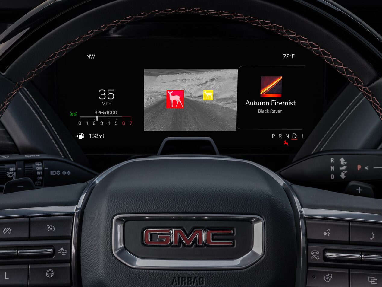 Close-up of the GMC Yukon Dashboard Displaying Night Vision