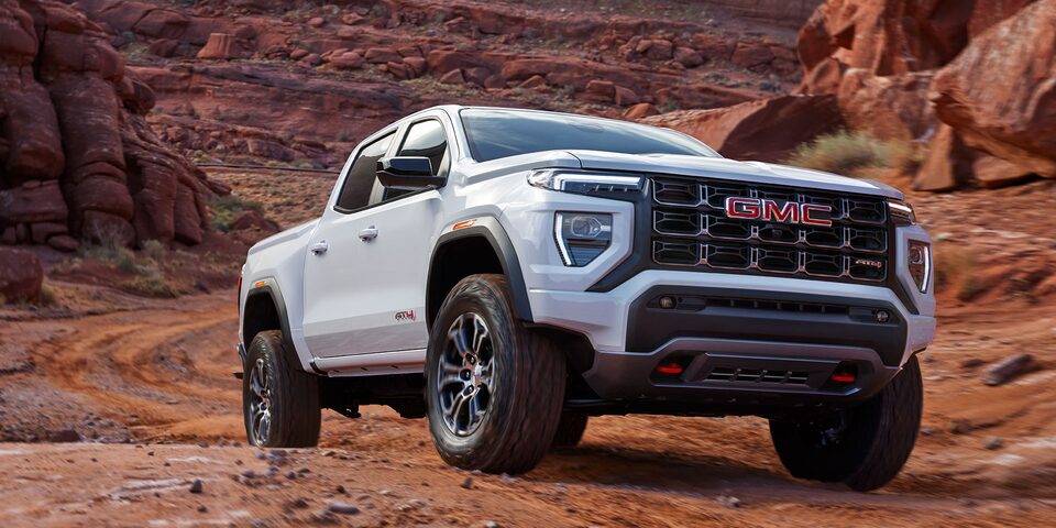 The GMC Canyon AT4 Driving Over Rough Terrain