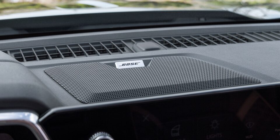 Close-up of the 2025 GMC Canyon Premium Bose Sound System Speaker
