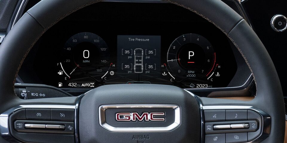 The 2025 GMC Canyon Display Screen Showing the Camera View of the Off-road Performance Feature