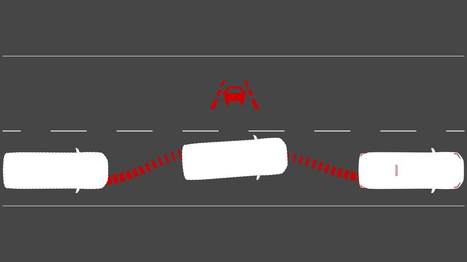 Graphic of the Lane Keep Assist with Lane Departure Warning