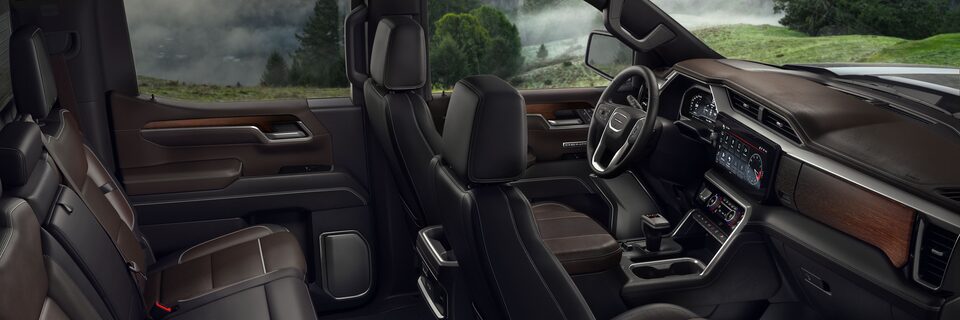 Interior View of the 2025 GMC Sierra Denali Leather Seats
