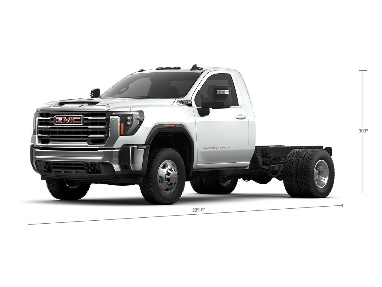 Front Three-Quarters View of the 2026 GMC Sierra Chassis Cab Work Truck Specs