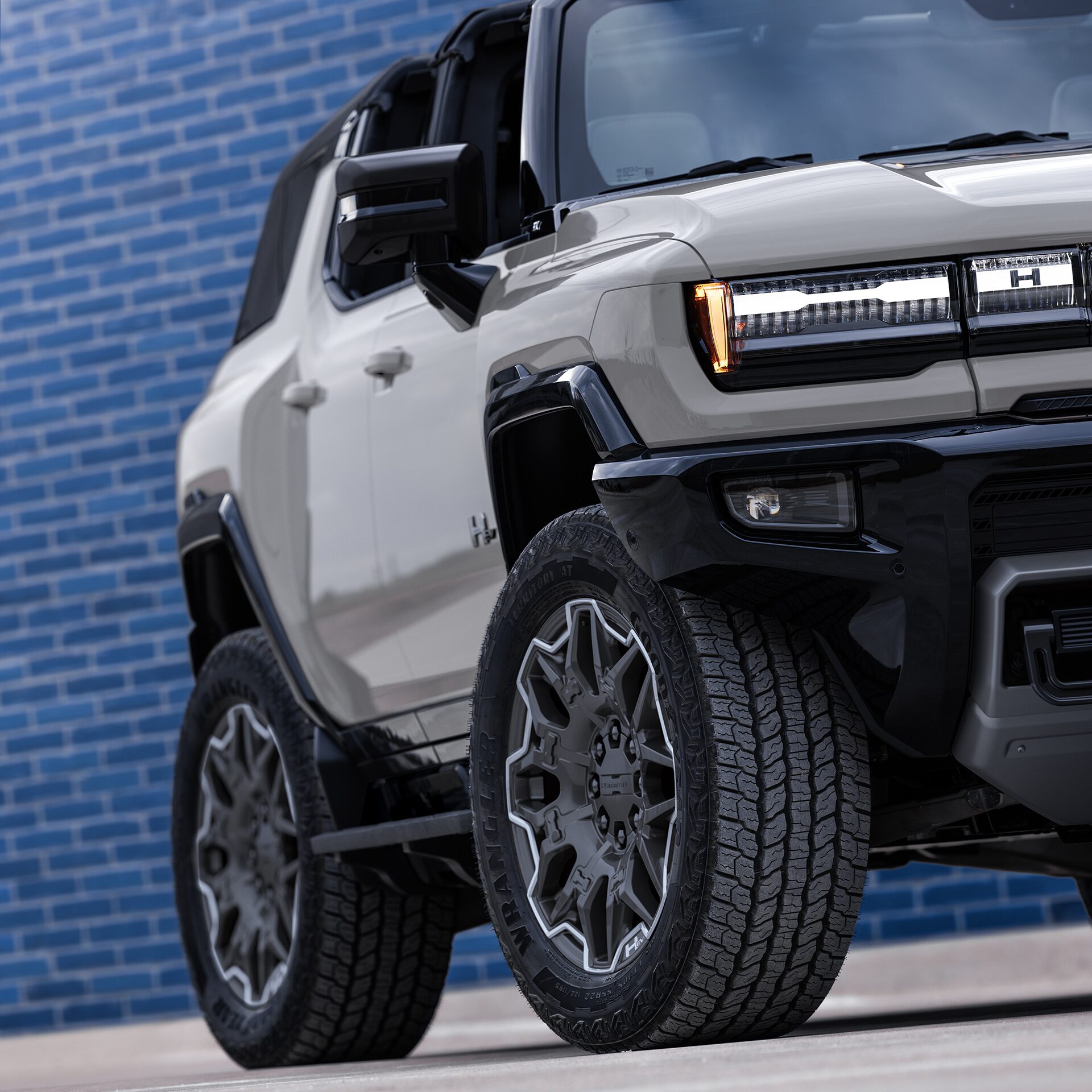 Close-up of the 2026 GMC HUMMER EV Electric SUV Headlights