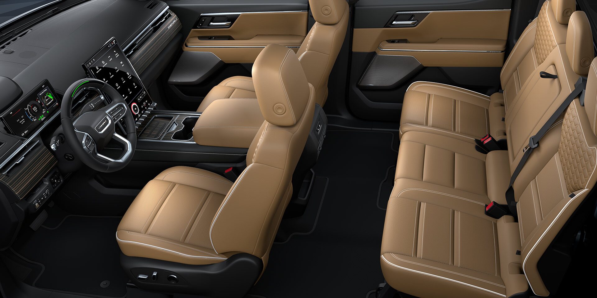Bird-eye View of the Interior 2 Row Seating in the 2026 GMC Sierra EV Denali