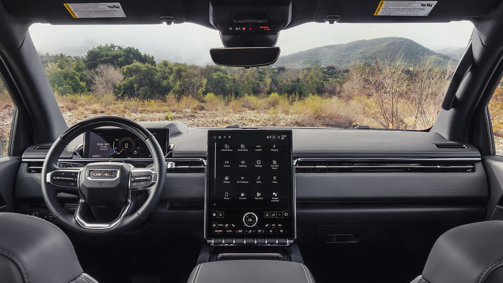 Close-up of the 2026 GMC Sierra EV 16.8" Diagonal Premium Infotainment System