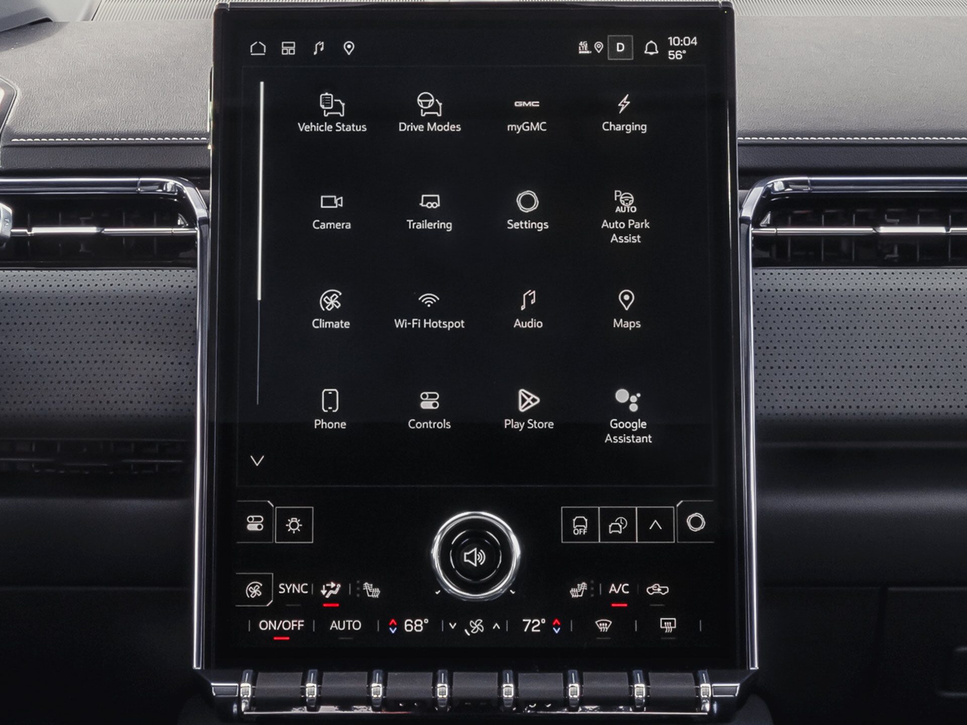 Close-up of the 2026 GMC Sierra EV 16.8" Diagonal Premium Infotainment System