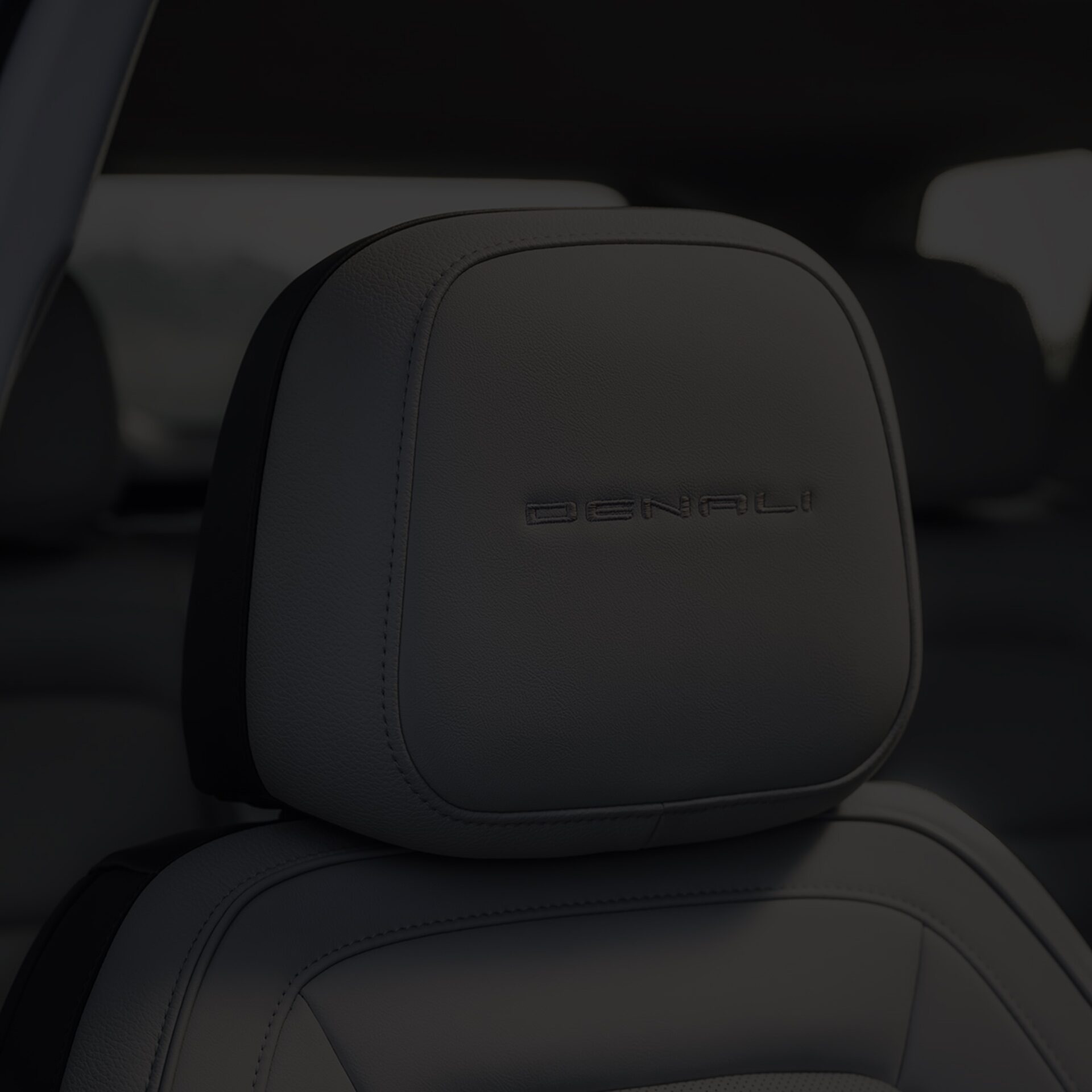 Close-up of the Denali Badging on the 2026 GMC Terrain Headrest