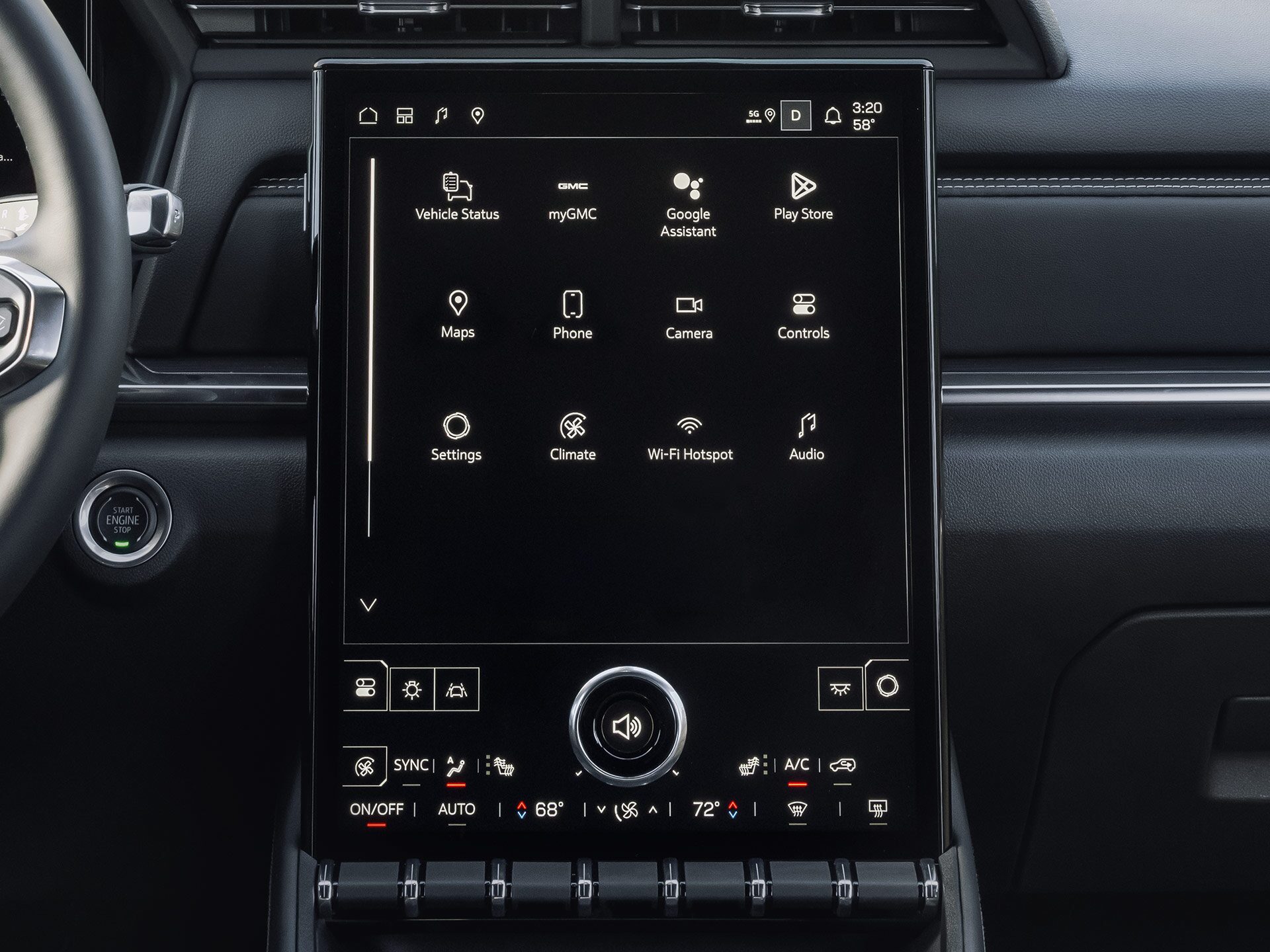 Close-up of the 15 Inch Diagonal Premium GMC Infotainment System in the 2026 GMC Terrain
