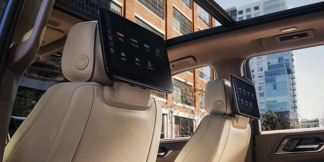 The Rear Seat Media System in the 2026 GMC Yukon Elevation Full-Size SUV