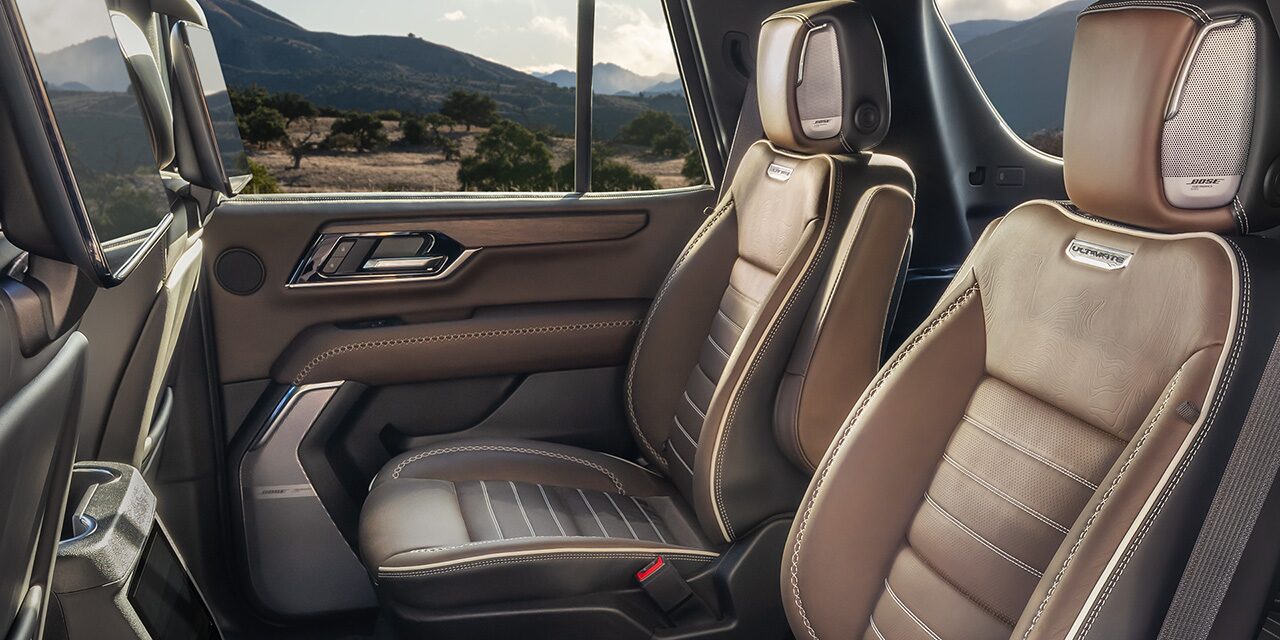 Interior View of the Executive Second Row Seating in the 2026 GMC Yukon Large SUV