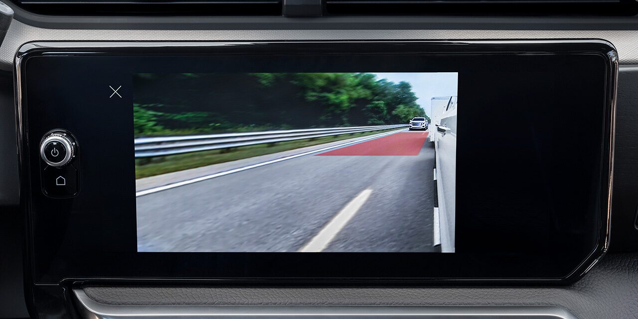 Close-up of the 13.4 Inch Diagonal Premium GMC Infotainment System Displaying one of the 13 Available Camera Views