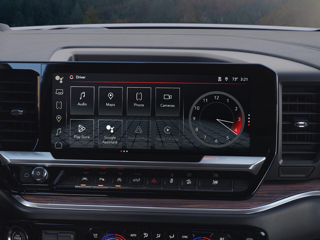 Close-up of the 13.4 Inch Diagonal Infotainments System